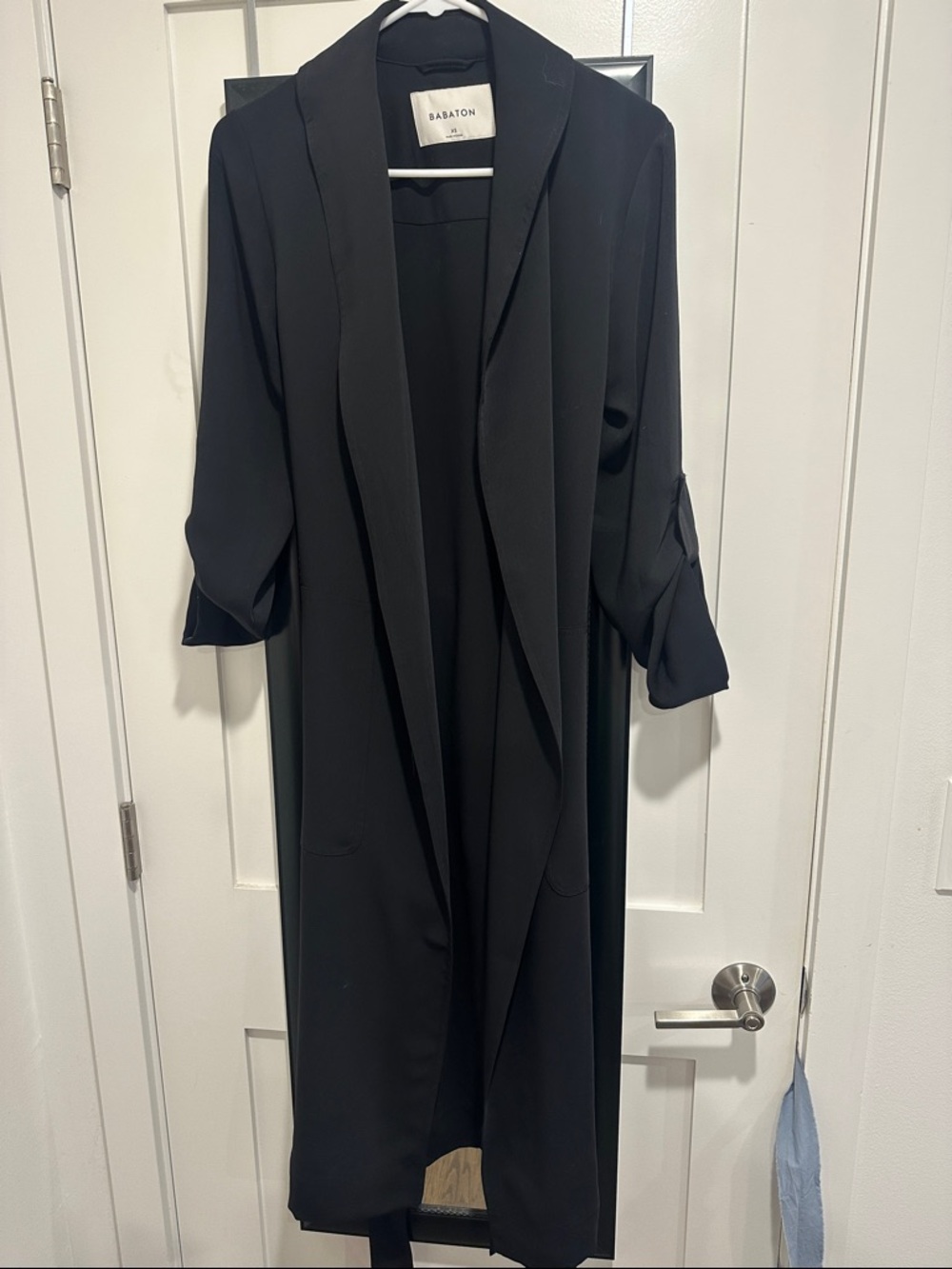 Babaton long black overcoat